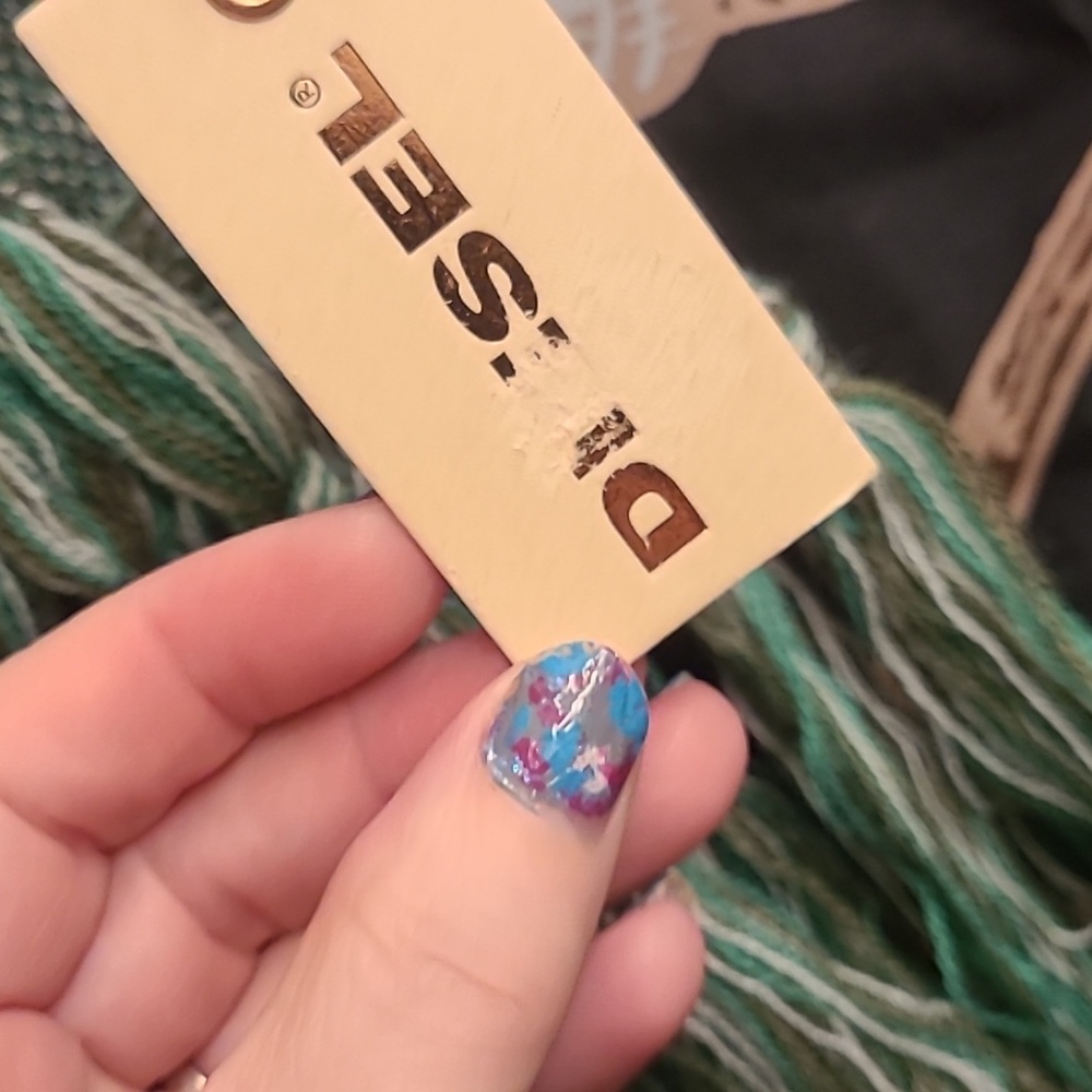 Diesel Green Patterned Scarf - Picture 2 of 11